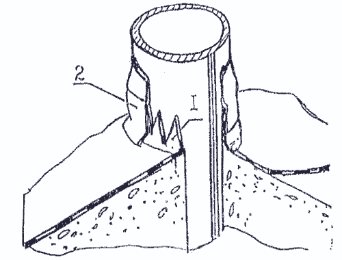 Рисунок 4.3 - Примыкание гидроизоляции к мачтам освещения