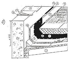 Рисунок № 4б - Примыкание кровли к парапету высотой более 450 мм